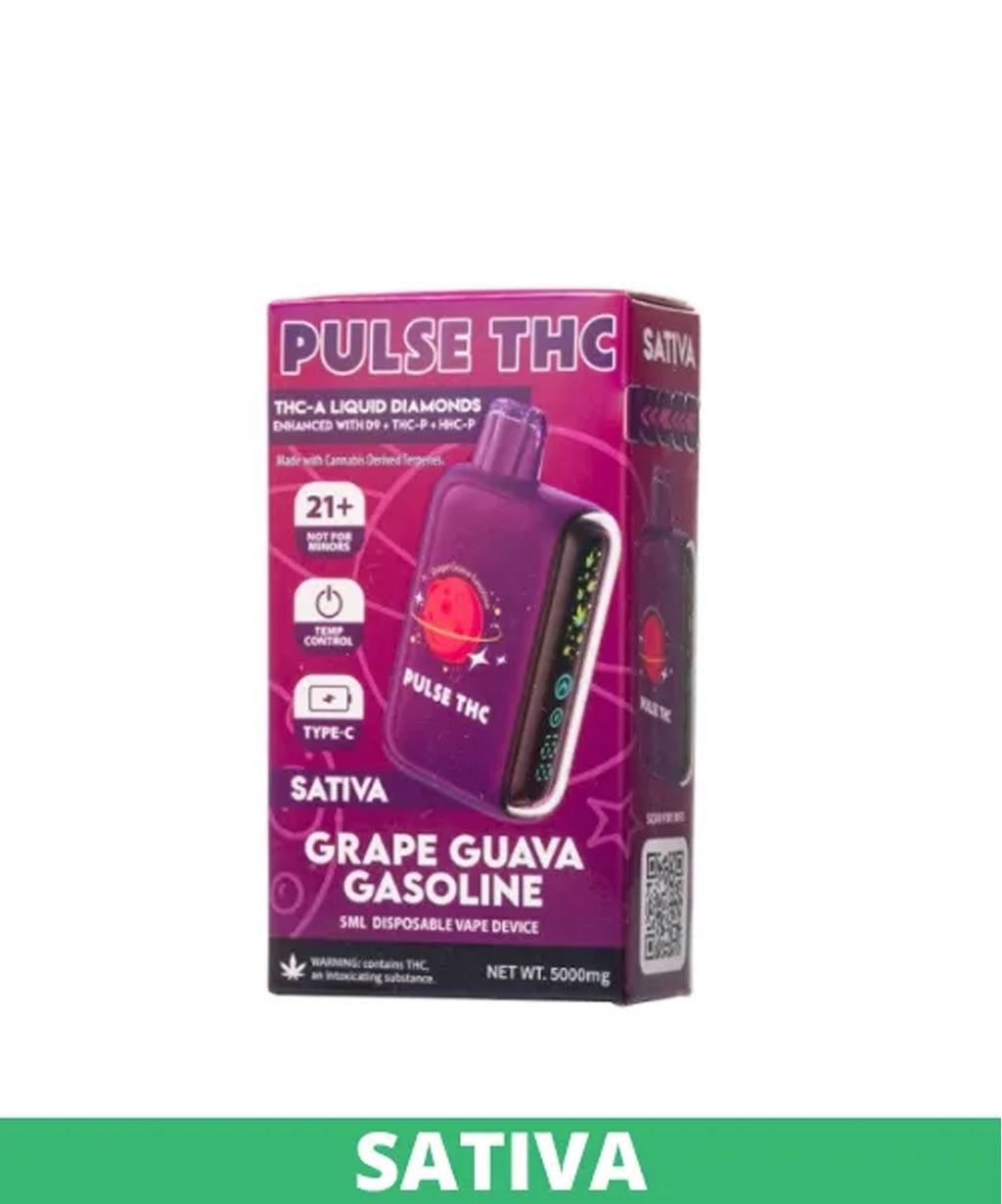 Pulse THCa Liquid Diamonds 5ML Vape in Grape Guava Gasoline flavor