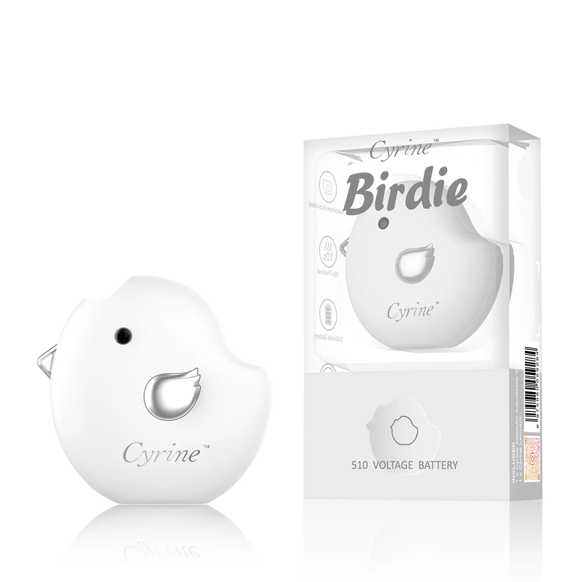 Cyrine Birdie 510 Voltage Battery in Silvery White
