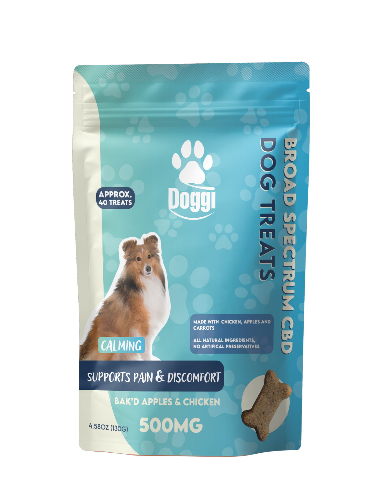 Doggi CBD 500MG Pain & Discomfort Support Dog Treats: Bak'd Apples & Chicken