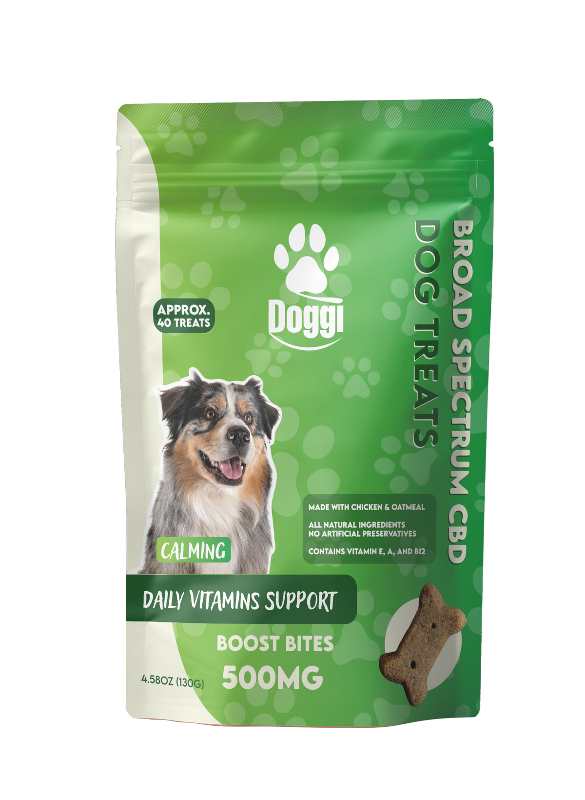 Doggi CBD 500MG Daily Vitamin Support Dog Treats: Boost Bites