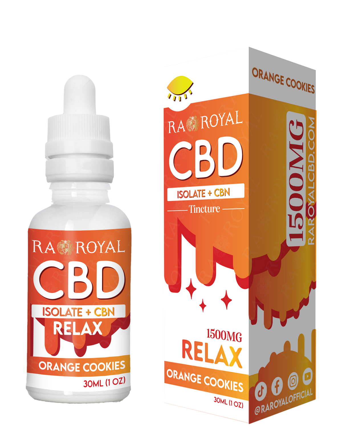 RA Royal CBD Blend 1500MG Tincture: Orange Cookies (Relax)